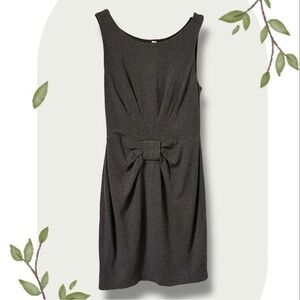 Bailey 44 Charcoal Grey Sleeveless Shift Dress with Knot Bow Detail- Size Small